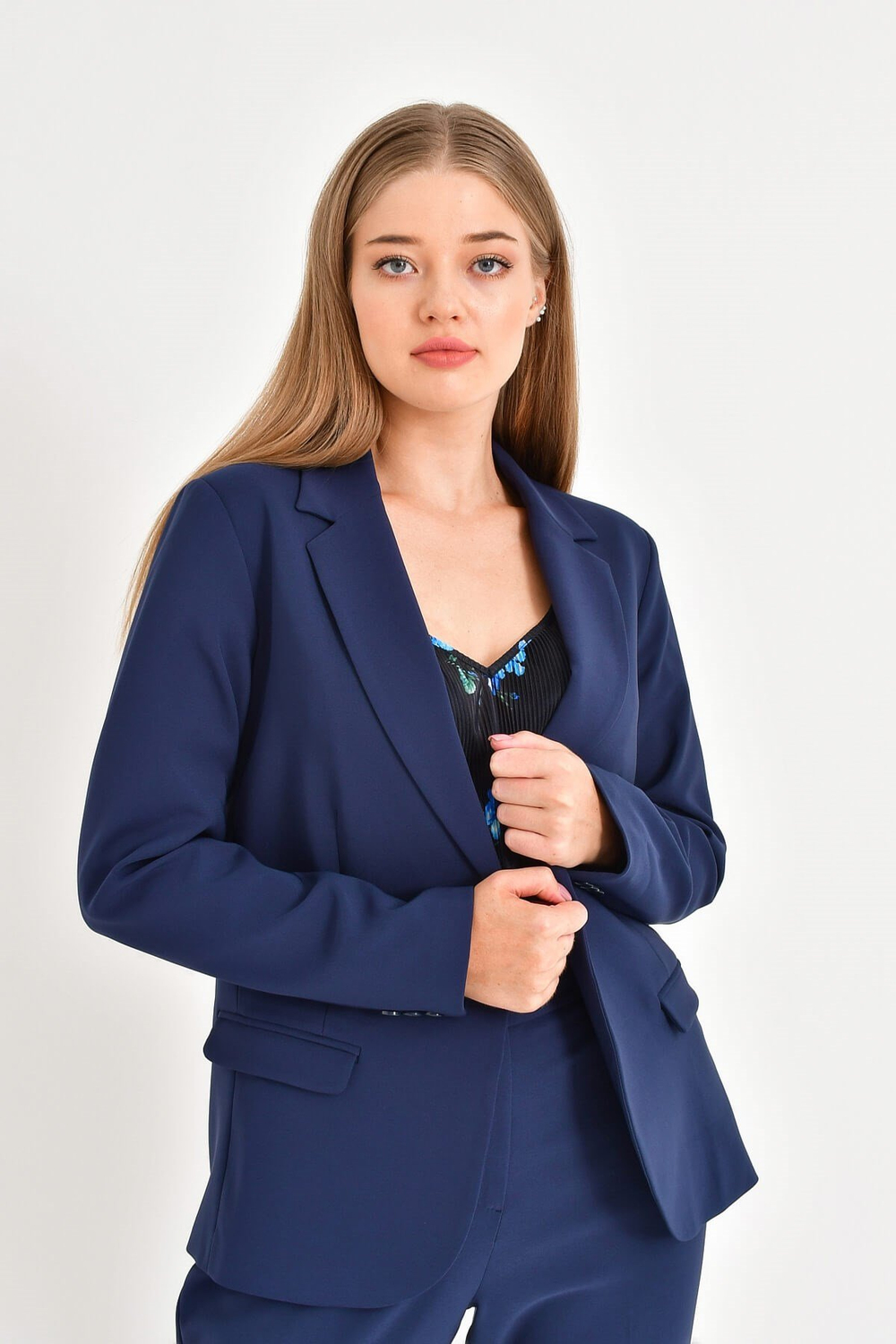 Myline-Astarlı Blazer Ceket-Büyük Beden Ceket-66601