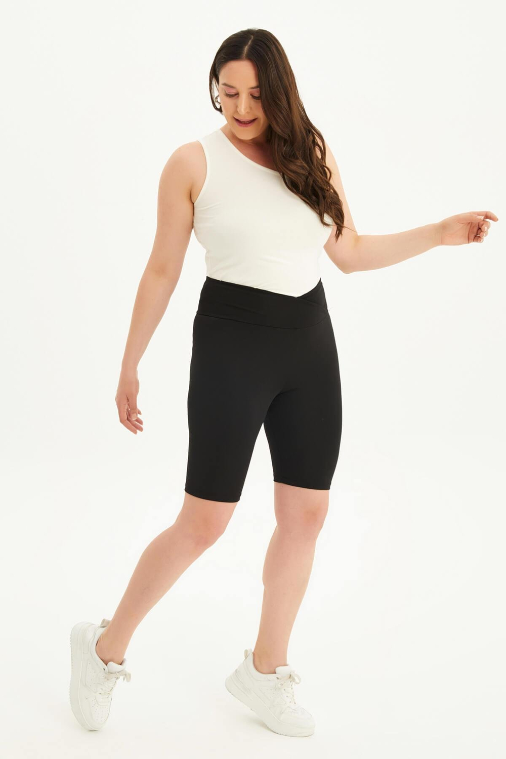 Myline-Beli Anvelop Dikişsiz Kısa Tayt-Büyük Beden Tayt-118345