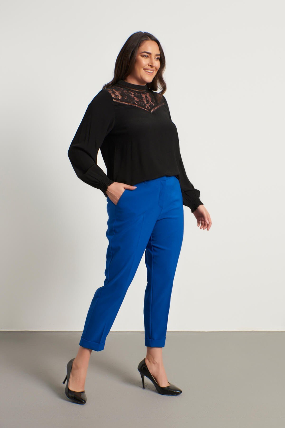 Myline-Cep Detaylı Slim Fit Klasik Pantolon-Büyük Beden Pantolon-56298