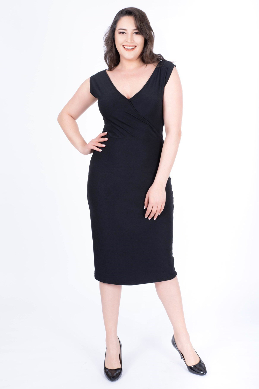 MYLINE-Damla Yaka Anvelop Elbise-Elbise-34564