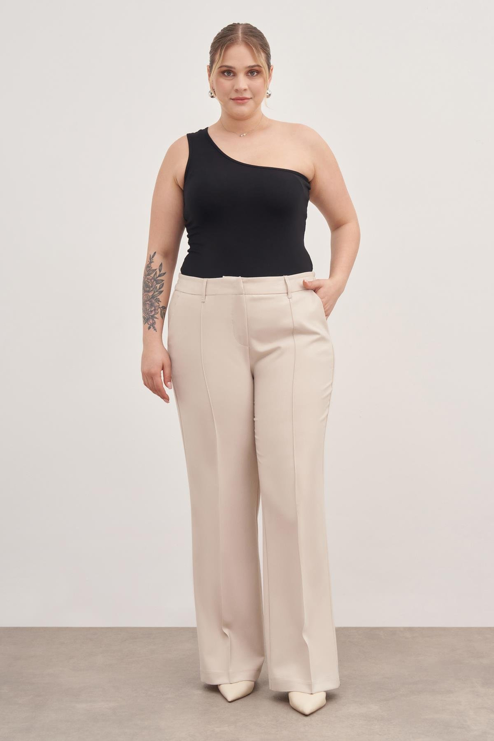 Myline-Düz Kesim Klasik Pantolon-Büyük Beden Pantolon-129017