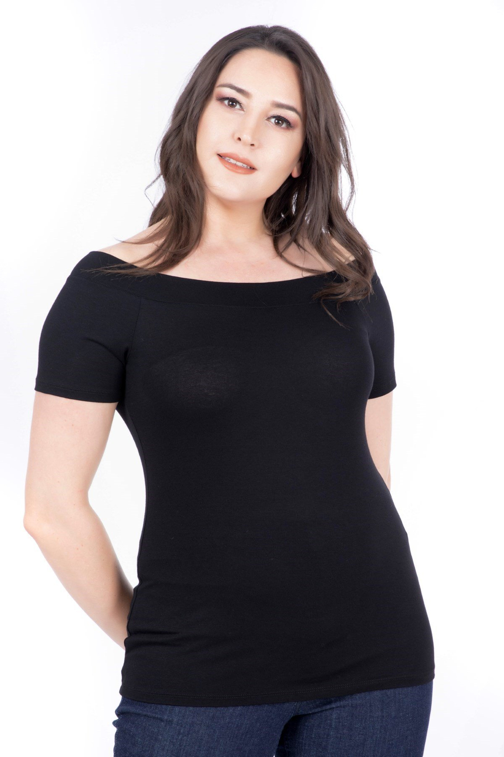 Myline-Karmen Yaka Kısa Kol Bluz-Bluz-34624