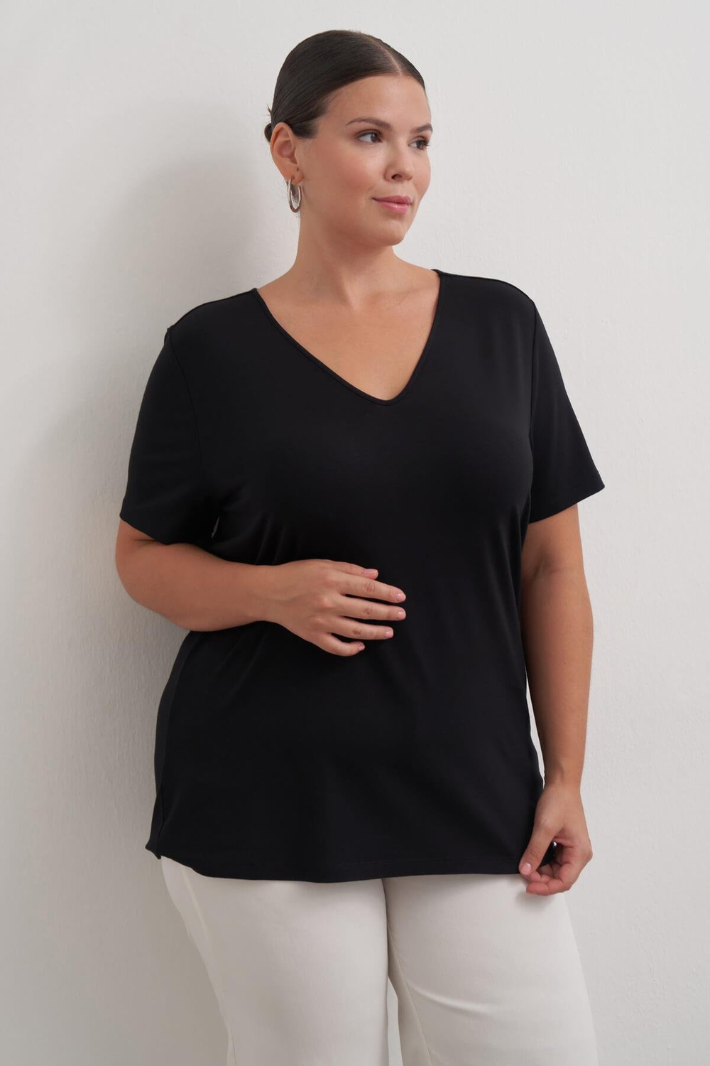 Myline-V Yaka Tişört-Büyük Beden Tişört-149460