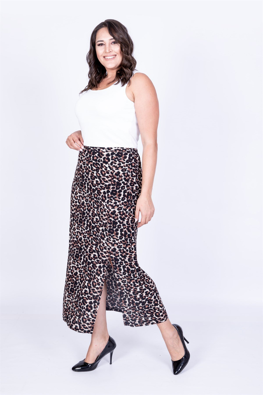 Myline-Yırtmaçlı Etek-Büyük Beden Etek-35077