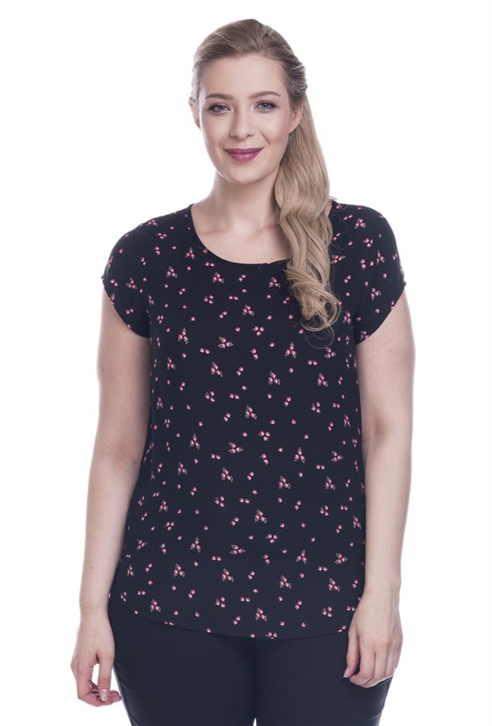 Viskon Kısa Kol BluzMYLINE12484-m