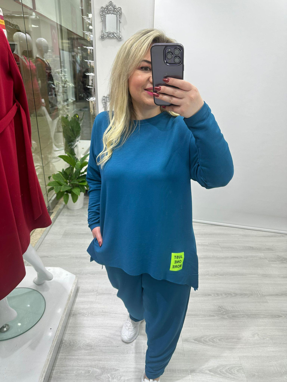 Petrol Yeşili  Arma Detaylı Oversize Takım