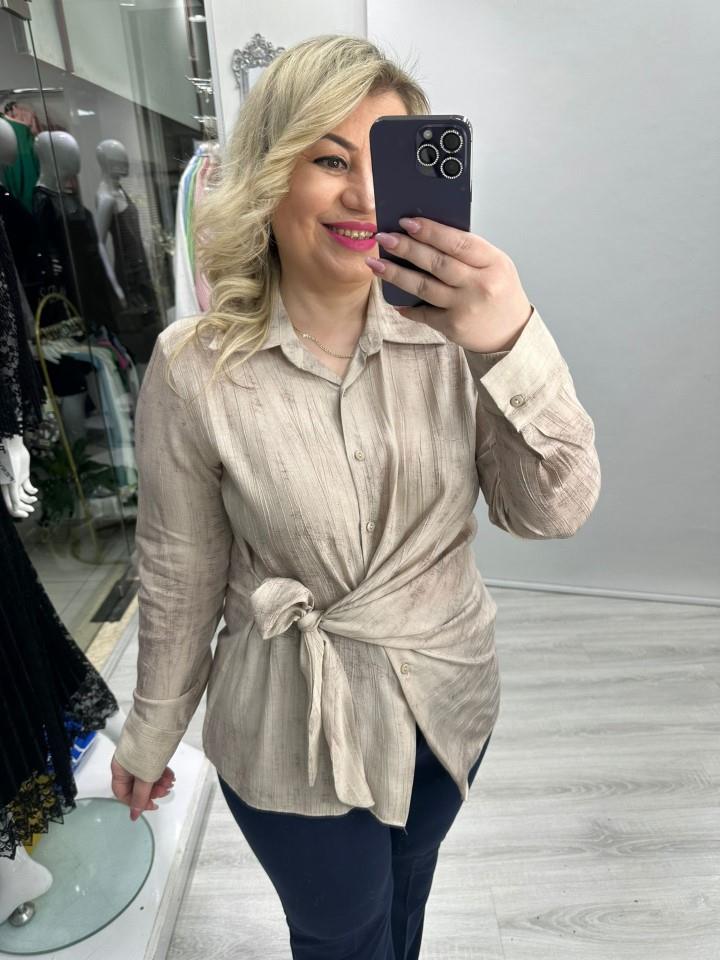 Vizon Yandan Bağlamalı Modal Gömlek stp 26Y1466