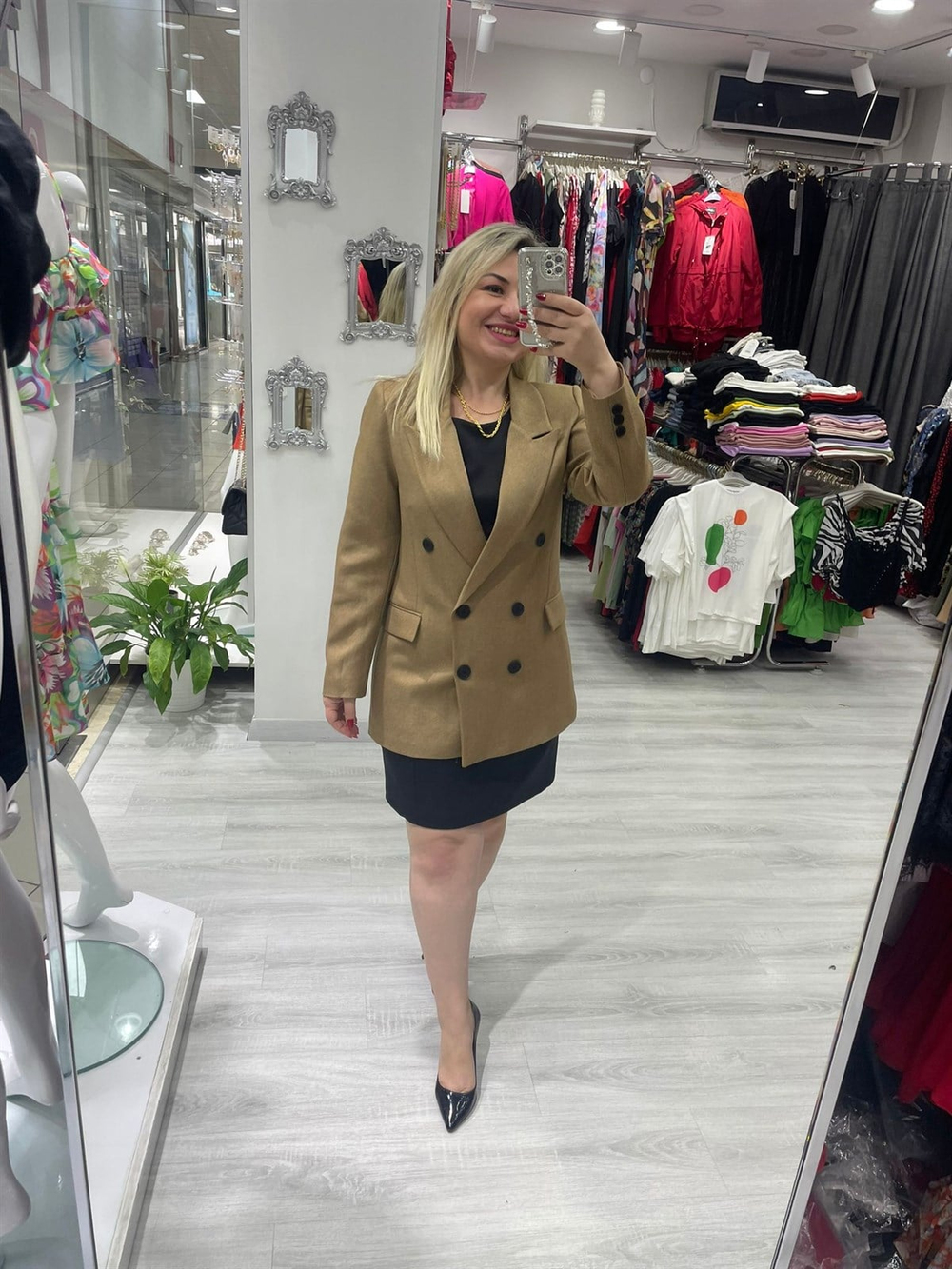 Wendıe Kruvaze Camel Ceket 