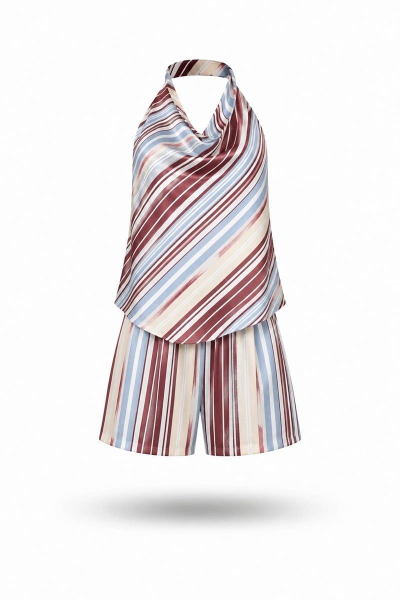 Bordo Bluz Şort Takım 81184