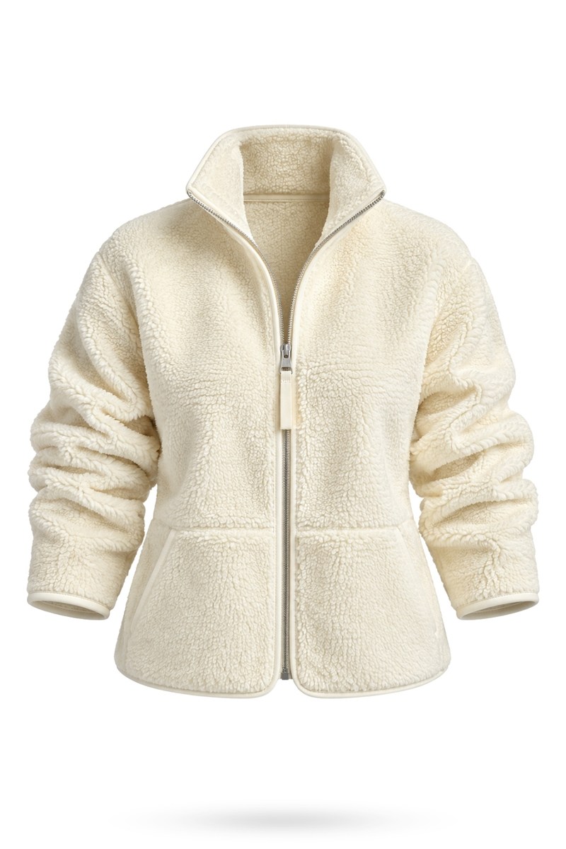 Ekru Polar Ceket 23236