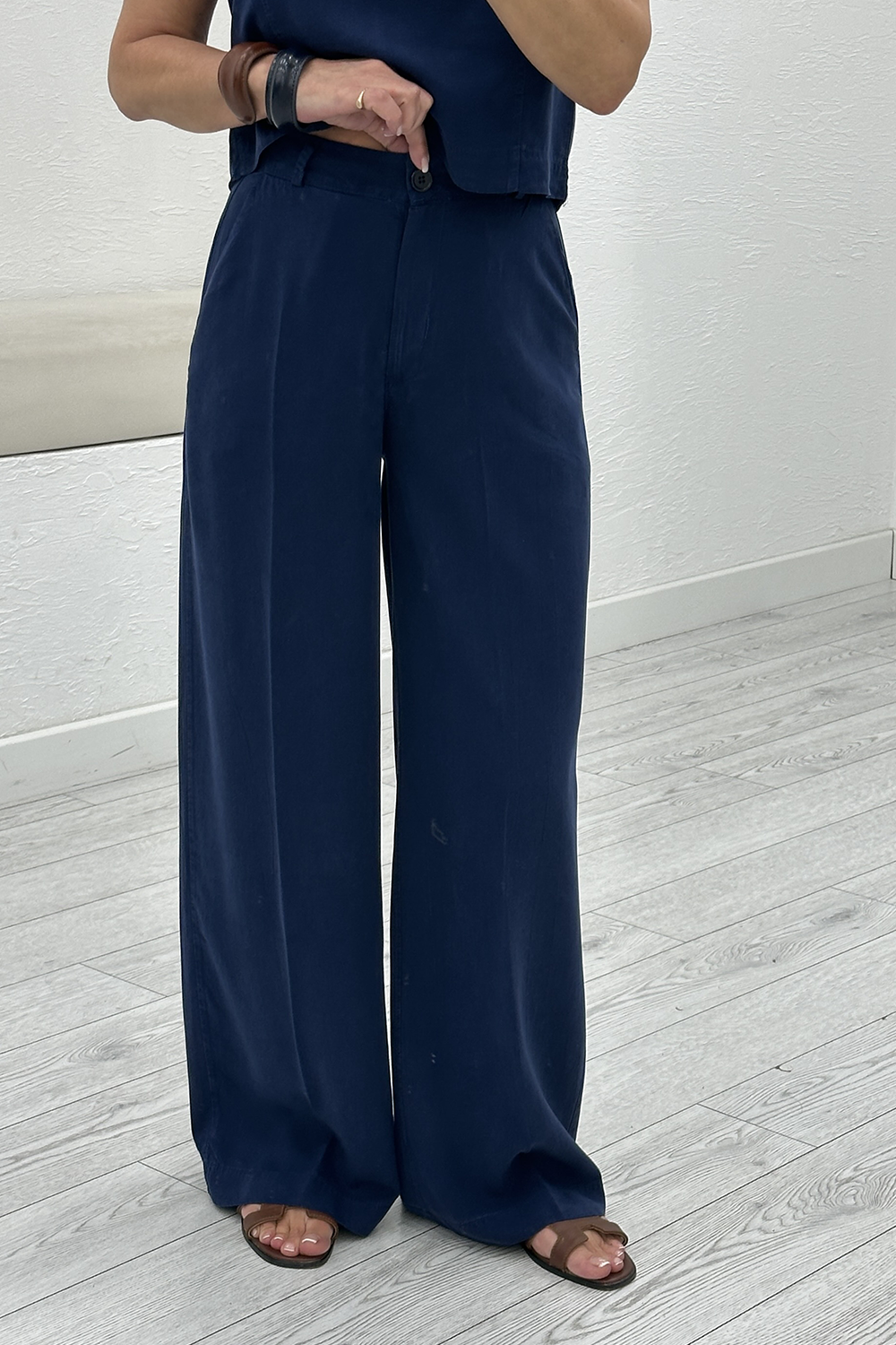 Lacivert Crop Pantolon Takım 0010