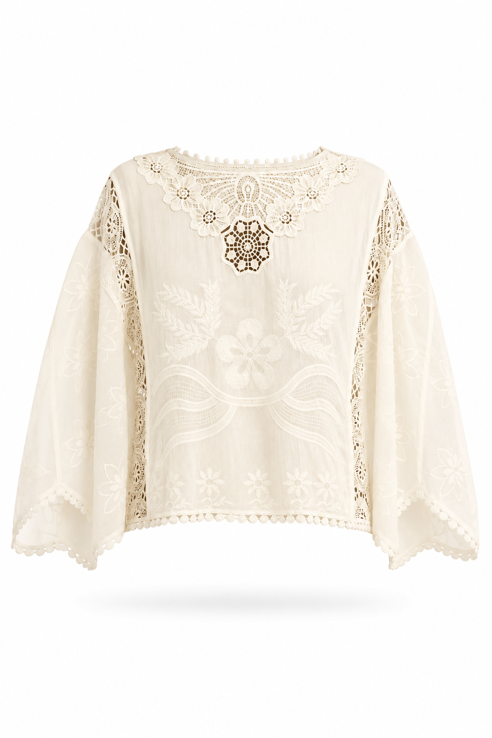 Naturel Dantelli Salaş Bluz 40078