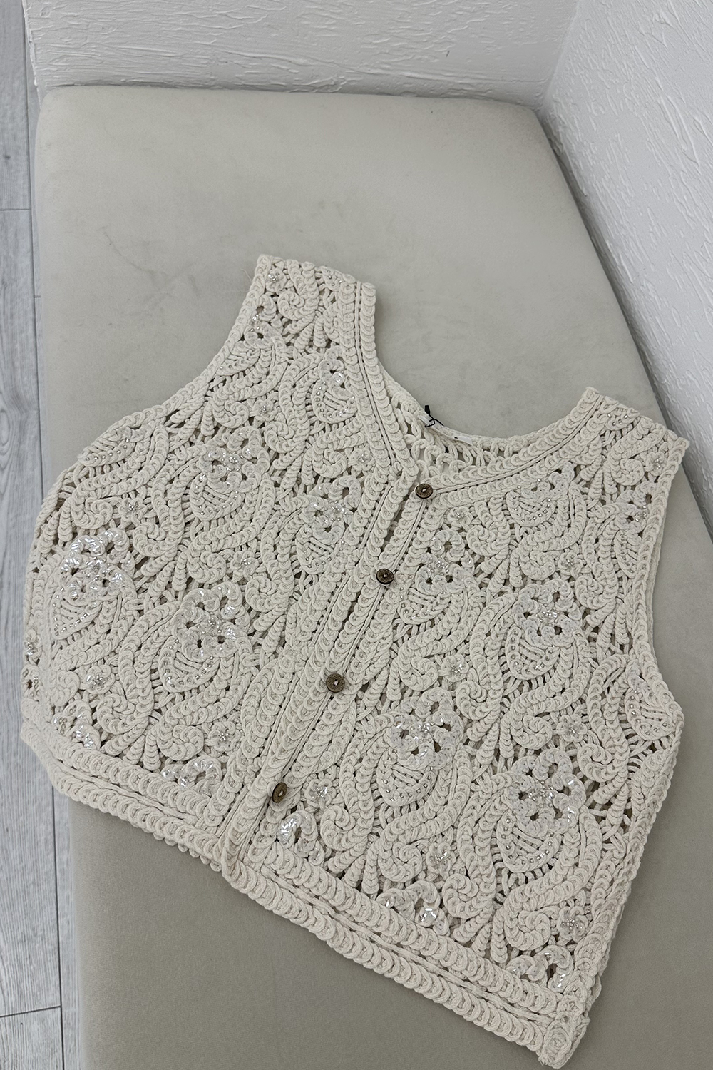 Naturel Pullu Fisto Yelek 3846