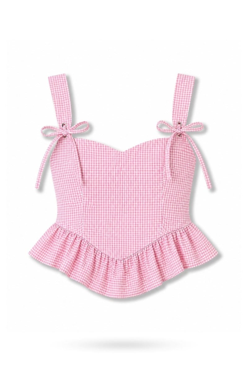 Pembe Pötikareli Büstiyer 2863