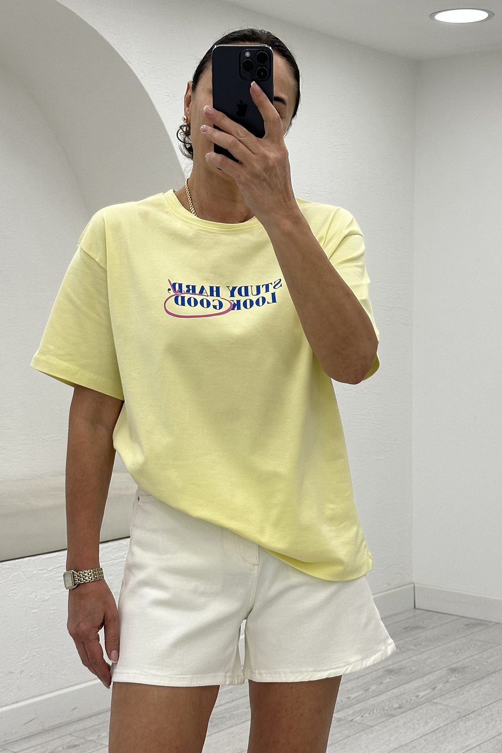 Sarı Baskılı Tshirt 3852