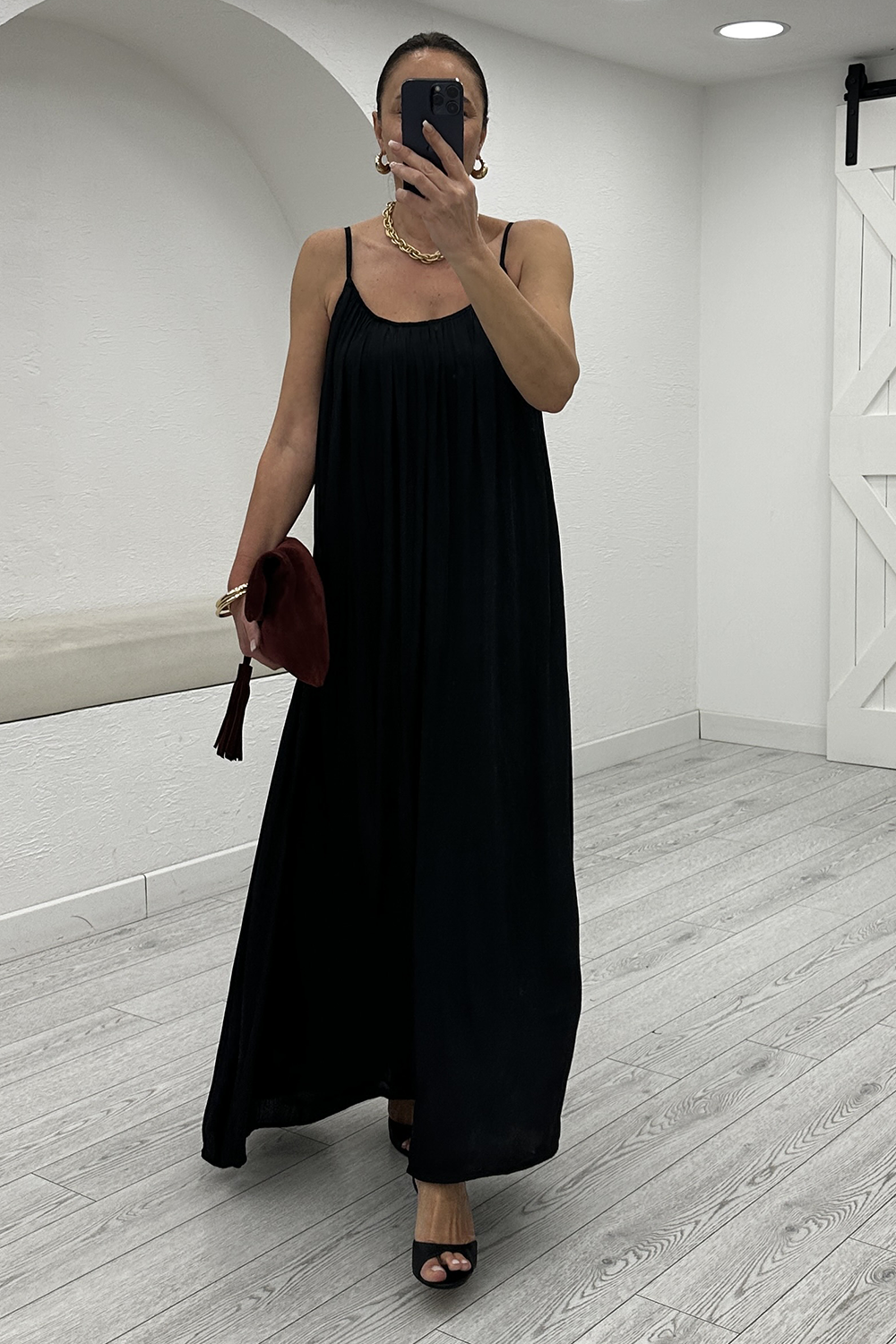 Siyah Askılı Elbise 3758