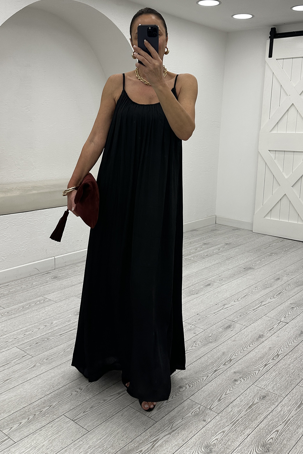 Siyah Askılı Elbise 3758