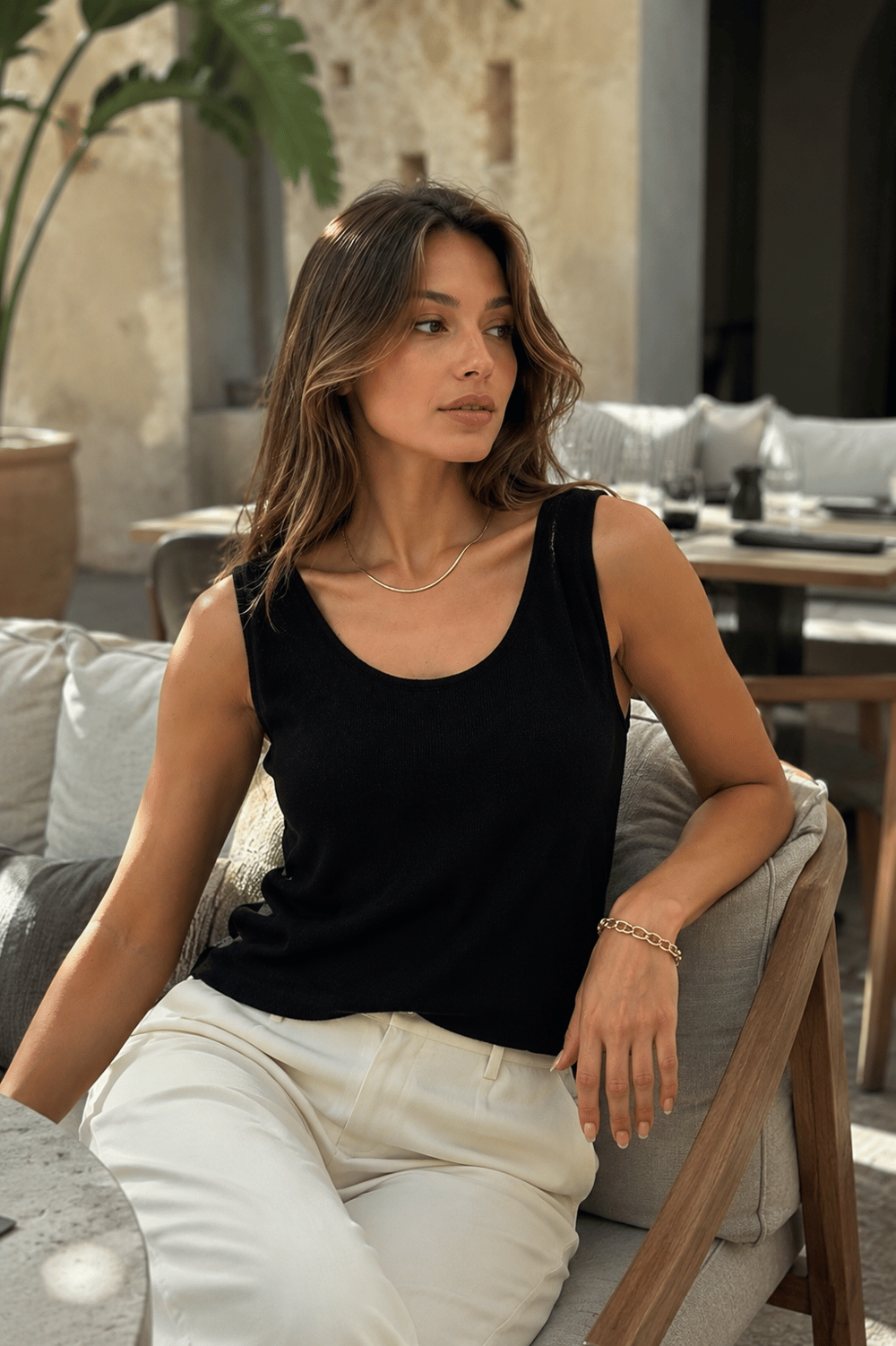 Siyah Dökümlü Merserize Atlet 26346