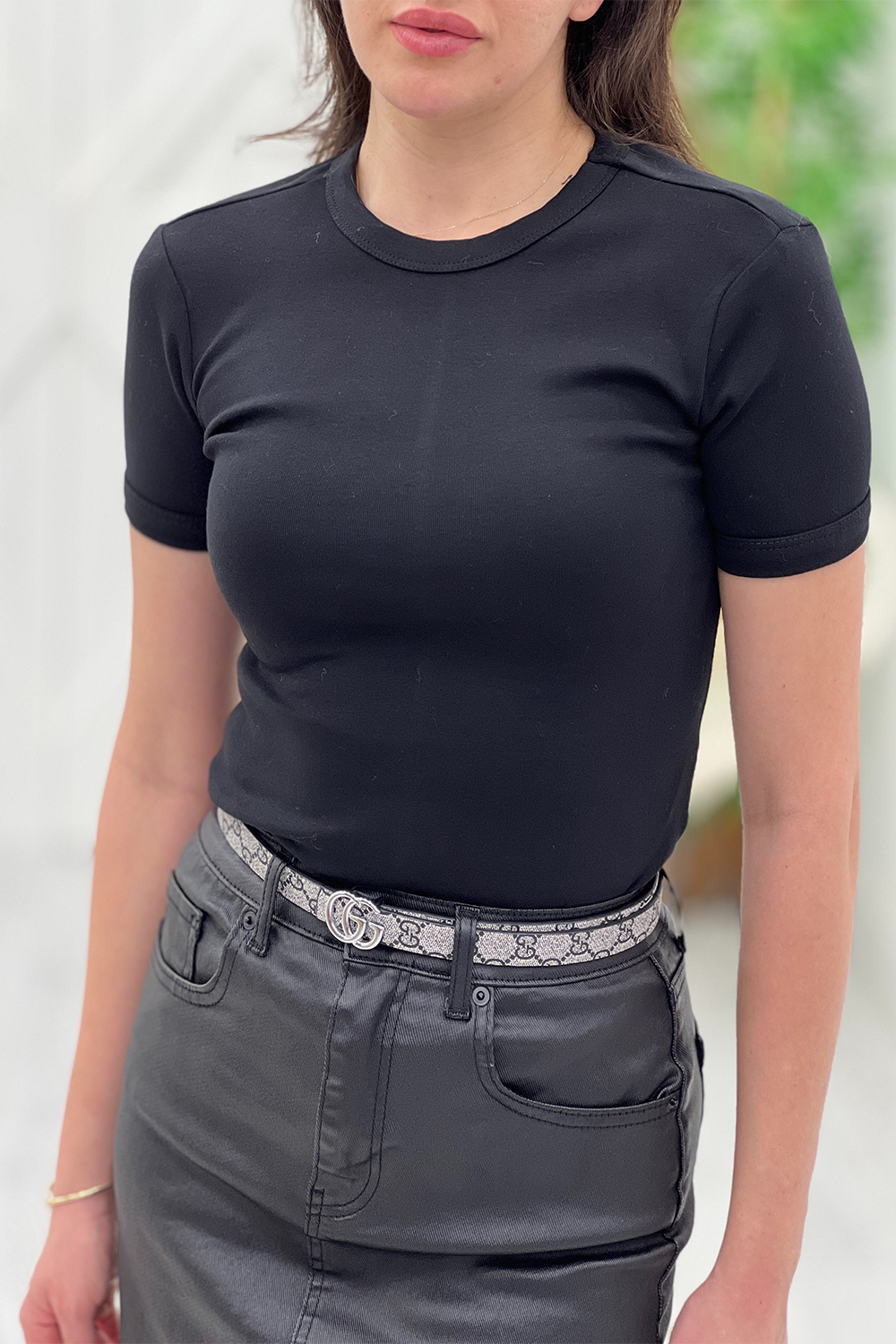 Siyah Kısa Kol Basic Tshirt 16147