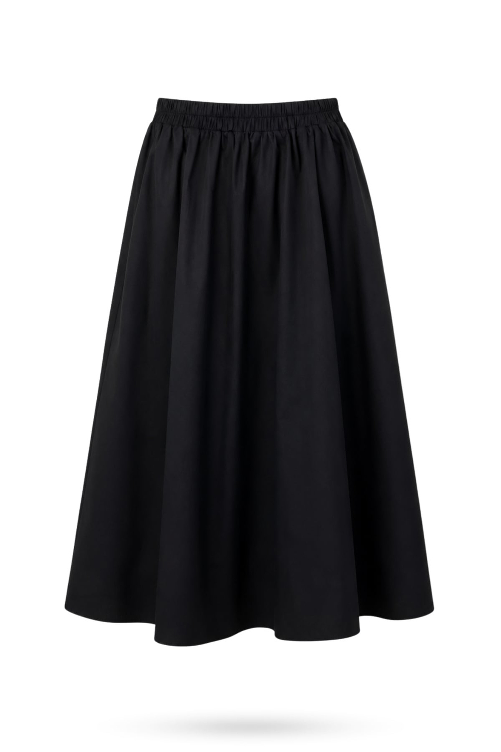 Siyah Poplin Midi Etek 3907