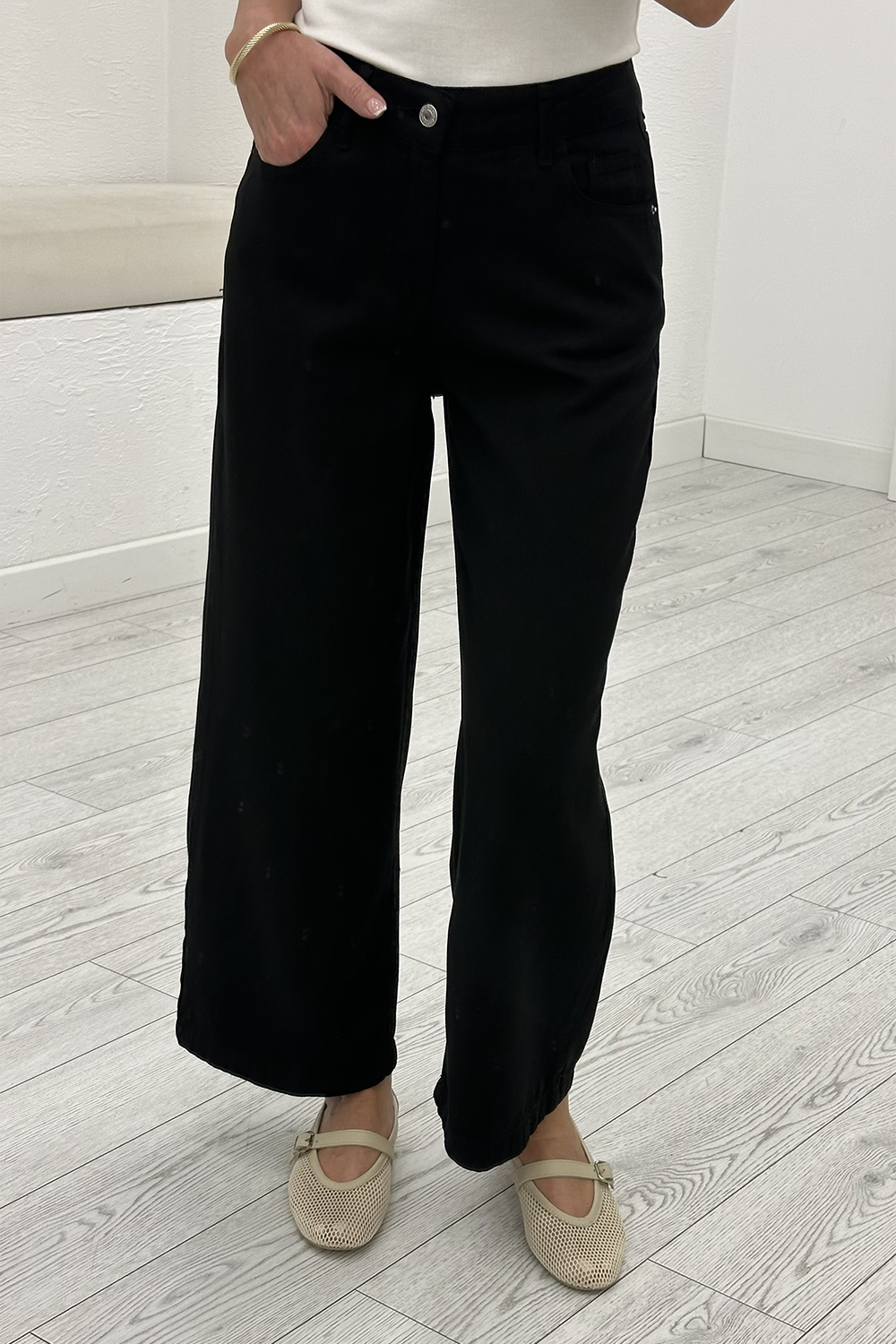 Siyah Tensel Culotte Jean 01026