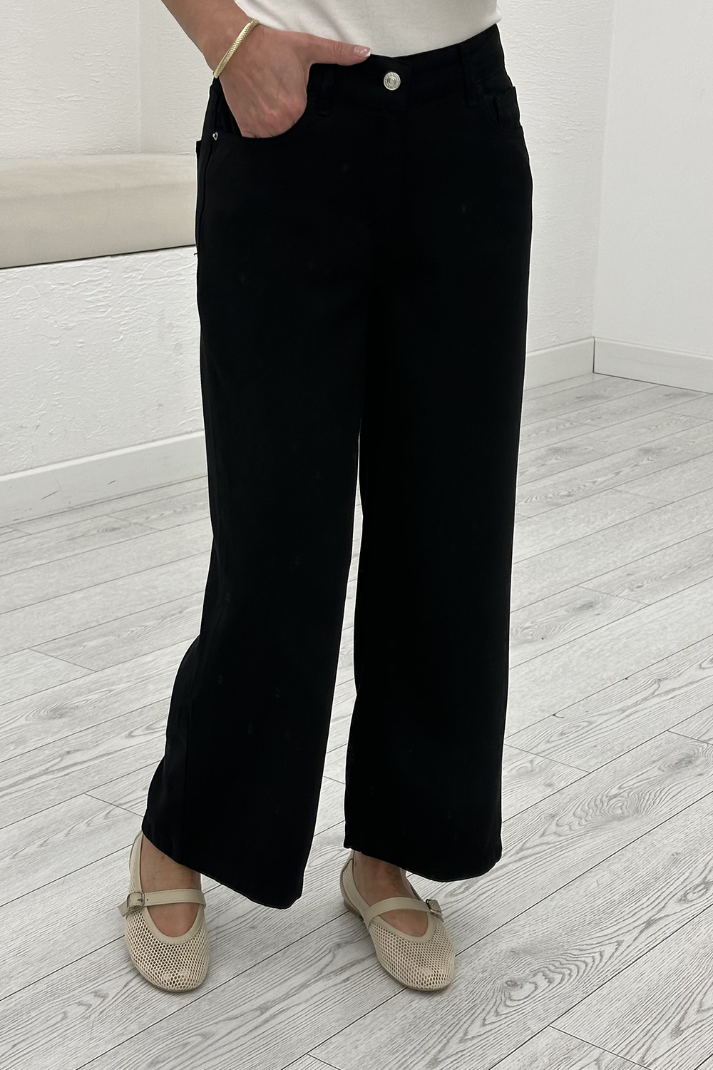 Siyah Tensel Culotte Jean 01026
