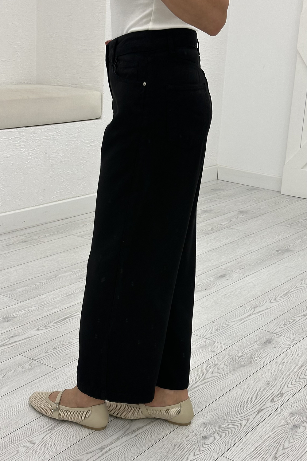 Siyah Tensel Culotte Jean 01026