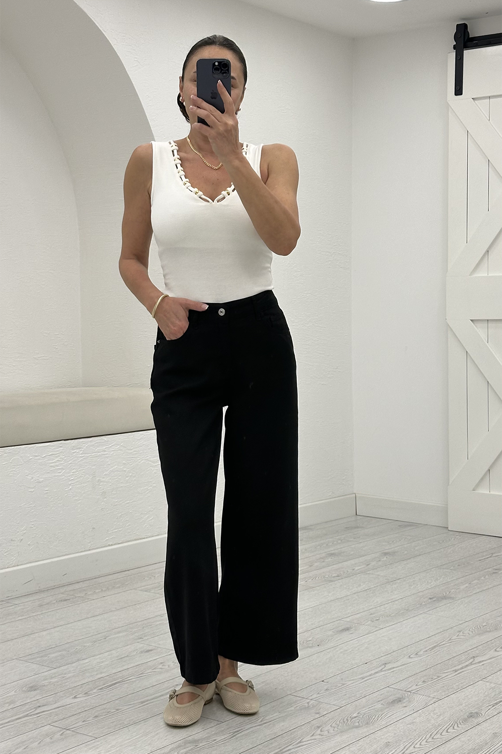 Siyah Tensel Culotte Jean 01026