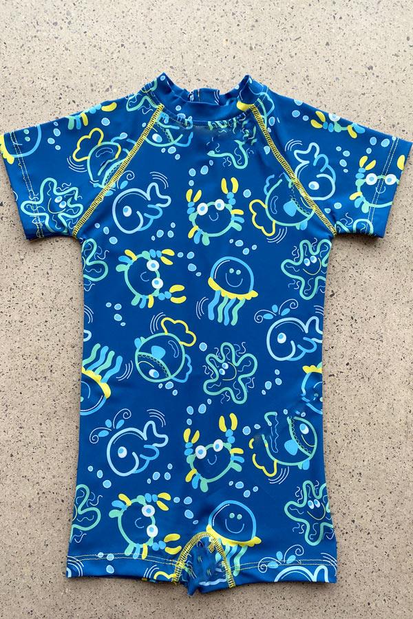 Starinci MayoÇocuk Yüzücü Tulum Deniz Canlıları Desenli