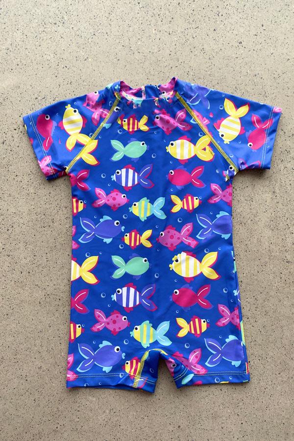 Starinci MayoÇocuk Yüzücü Tulumn  Mayo Balık Desenli