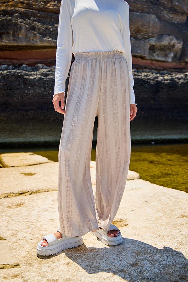 KatreKadın Pantolon Ayrobin Kumaş Taş Gri Puantiyeli