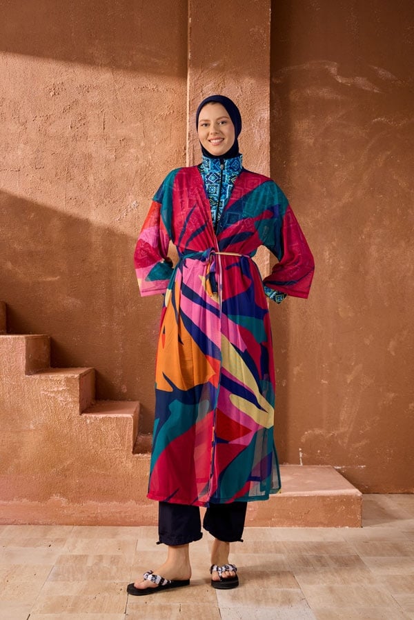 Starinci MayoTesettür Mayo Üzerine Kaftan Pembe Rüyası 580