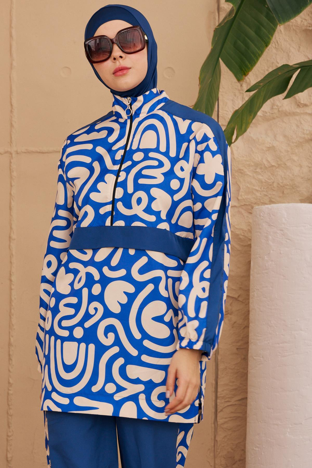 Starinci MayoTam Kapalı Mayo İndigo Modern Tasarım Kanguru Model