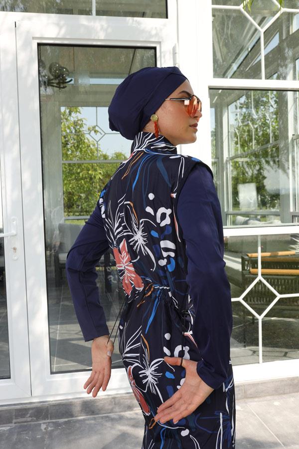 Starinci MayoTam Tesettür Mayo Dev Çiçek Desenler Tropikal