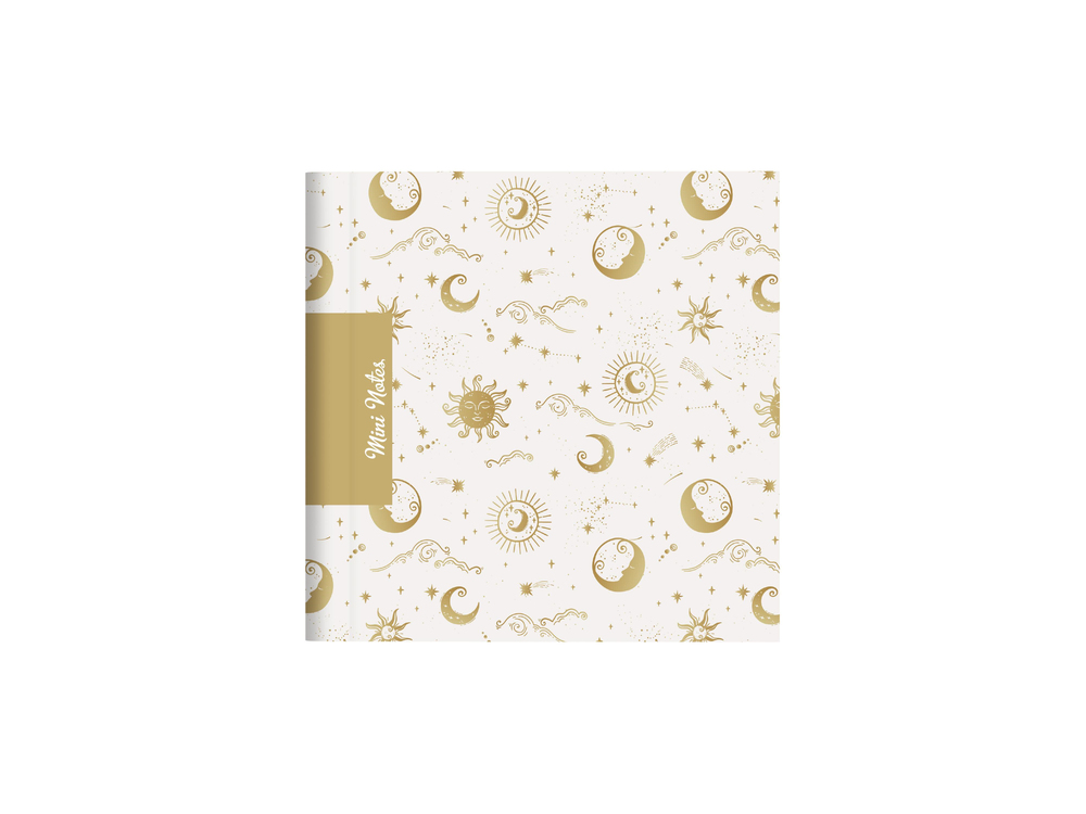 11x11 Ciltli Karton Kapak Düz Mini Notes Not Defteri - Lunar