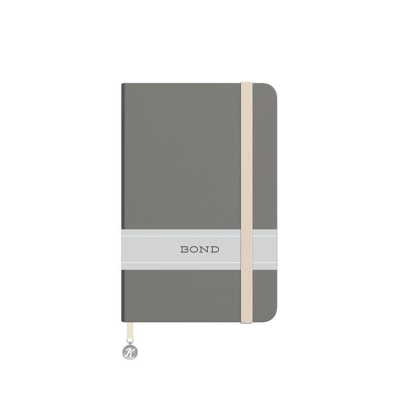 13x21 Ciltli Sert Kapak Çizgili Bond Defter - Gri
