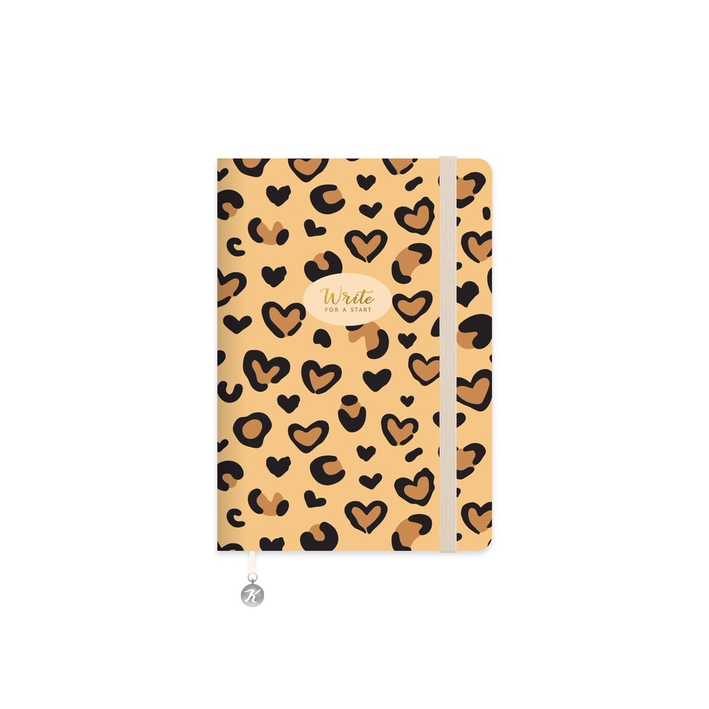 14x20 Ciltli Esnek Kapak Çizgili Write For A Start Defter - Leopar