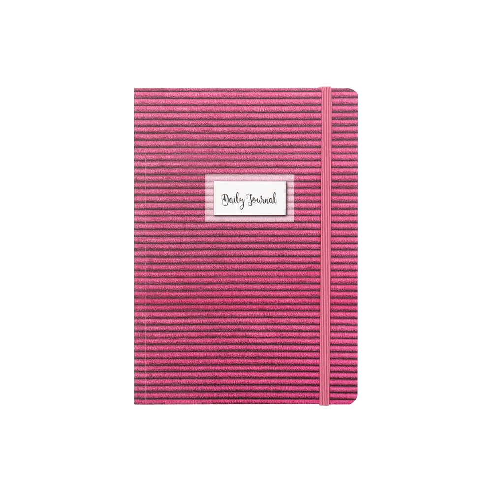 14x20 Ciltli Karton Kapak Çizgili Daily Journals Defter - Fuşya