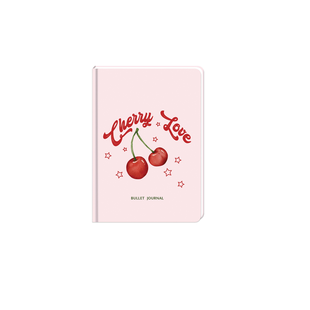 15,5x21 Ciltli Karton Kapak Noktalı Bullet Journal Defter - Kiraz