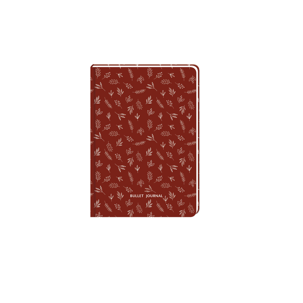 15,5x21 Ciltli Karton Kapak Noktalı Bullet Journal Defter - Bordo