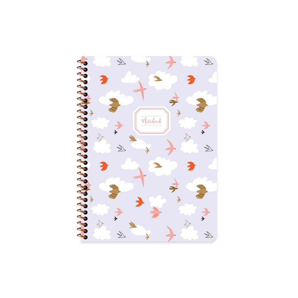 16,5x22,5 Spiralli Karton Kapak Çizgili Hayvanlar Defter - Kuş