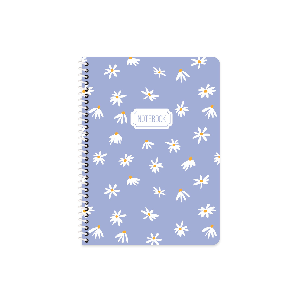 16,5x22,5 Spiralli Karton Kapak Çizgili Blume Defter - Mavi