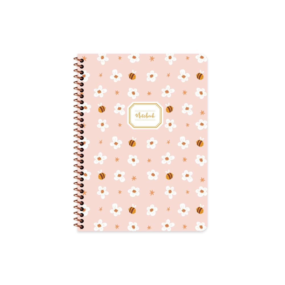 16,5x22,5 Spiralli Karton Kapak Çizgili Hayvanlar Defter - Arı
