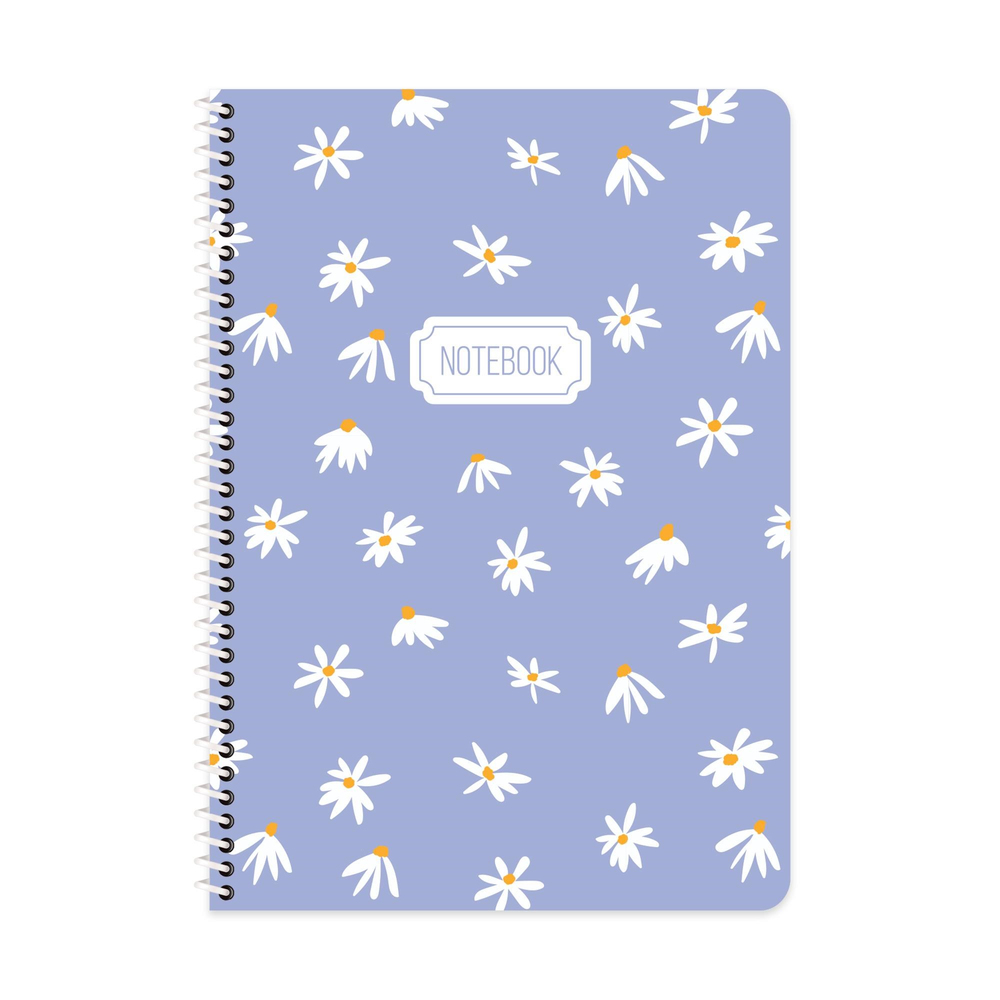 16,5x22,5 Spiralli Karton Kapak Çizgili Blume Defter - Mavi