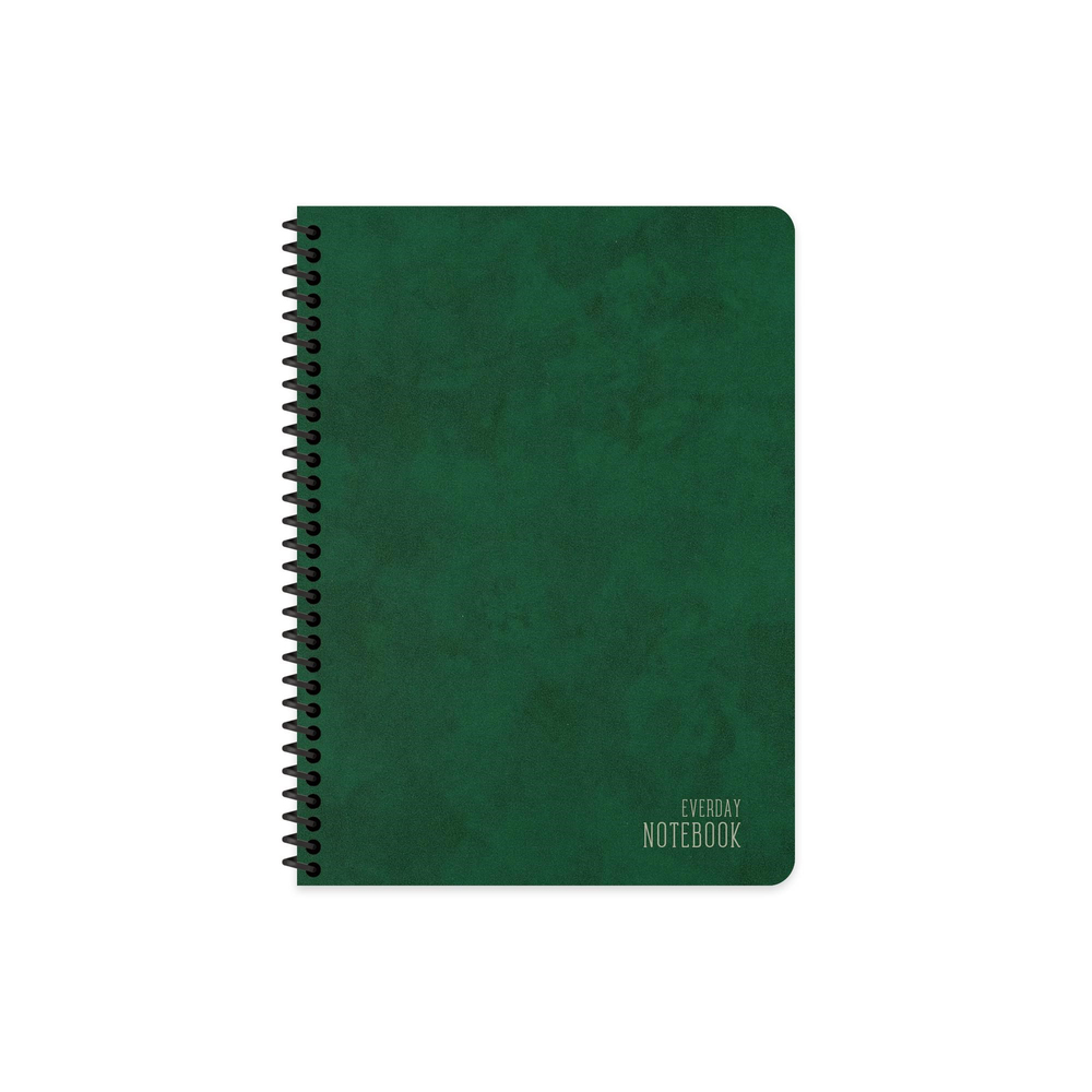 16,5x22,5 Spiralli Sert Kapak Çizgisiz Defter - Yeşil