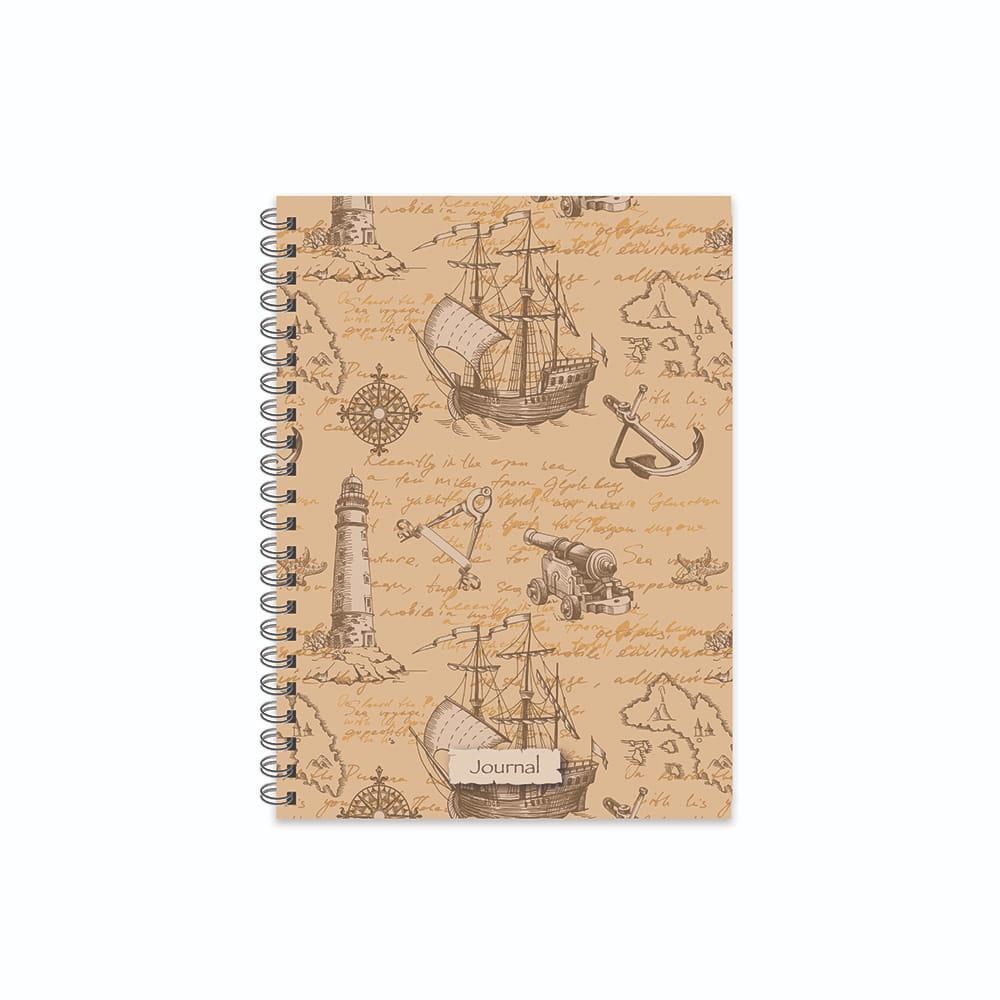 16,5x22,5 Spiralli Sert Kapak Kareli Journal Defter - No:04