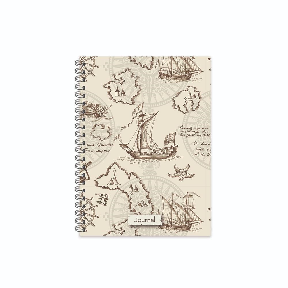 16,5x22,5 Spiralli Sert Kapak Kareli Journal Defter - No:01