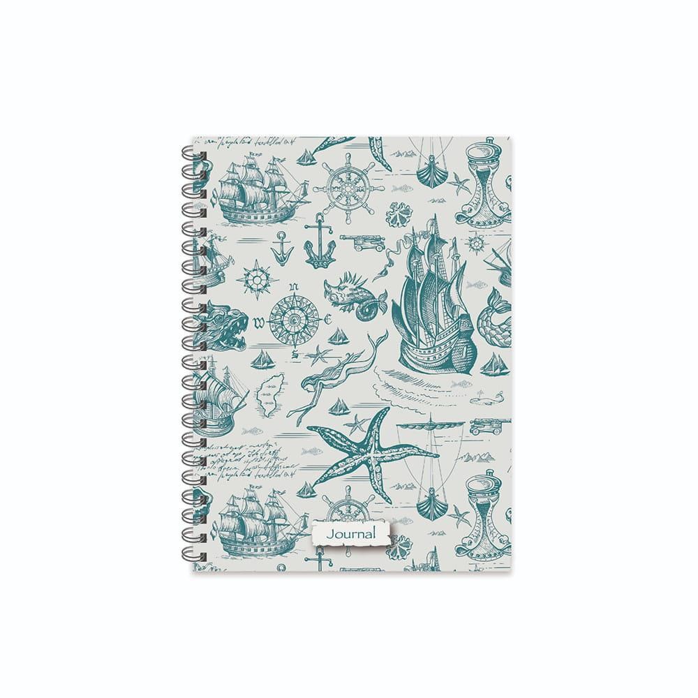 16,5x22,5 Spiralli Sert Kapak Kareli Journal Defter - No:03