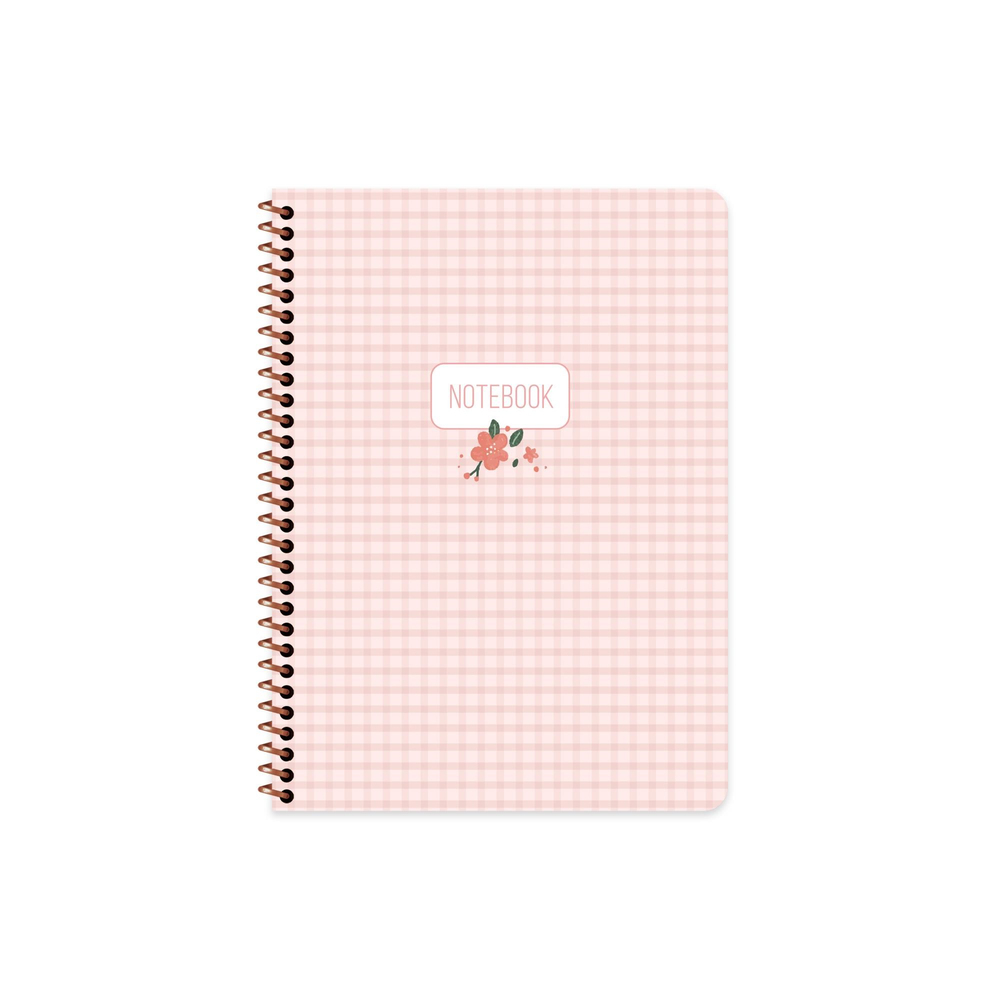 16,5x22,5 Spiralli Sert Kapak Pötikare Kareli Defter - Pembe