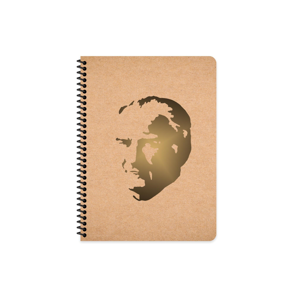16,5x22,5 Spiralli Sert Karton Kapak Çizgili Funky Atatürk Defter - No: 1